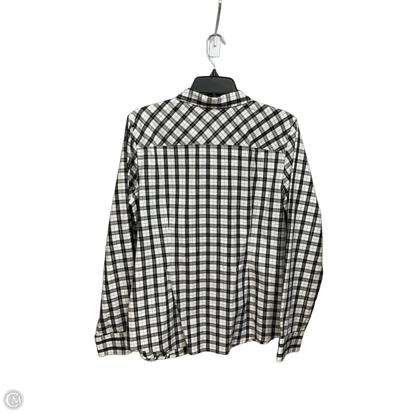 Top Long Sleeve By Talbots In Plaid Pattern, Size: M