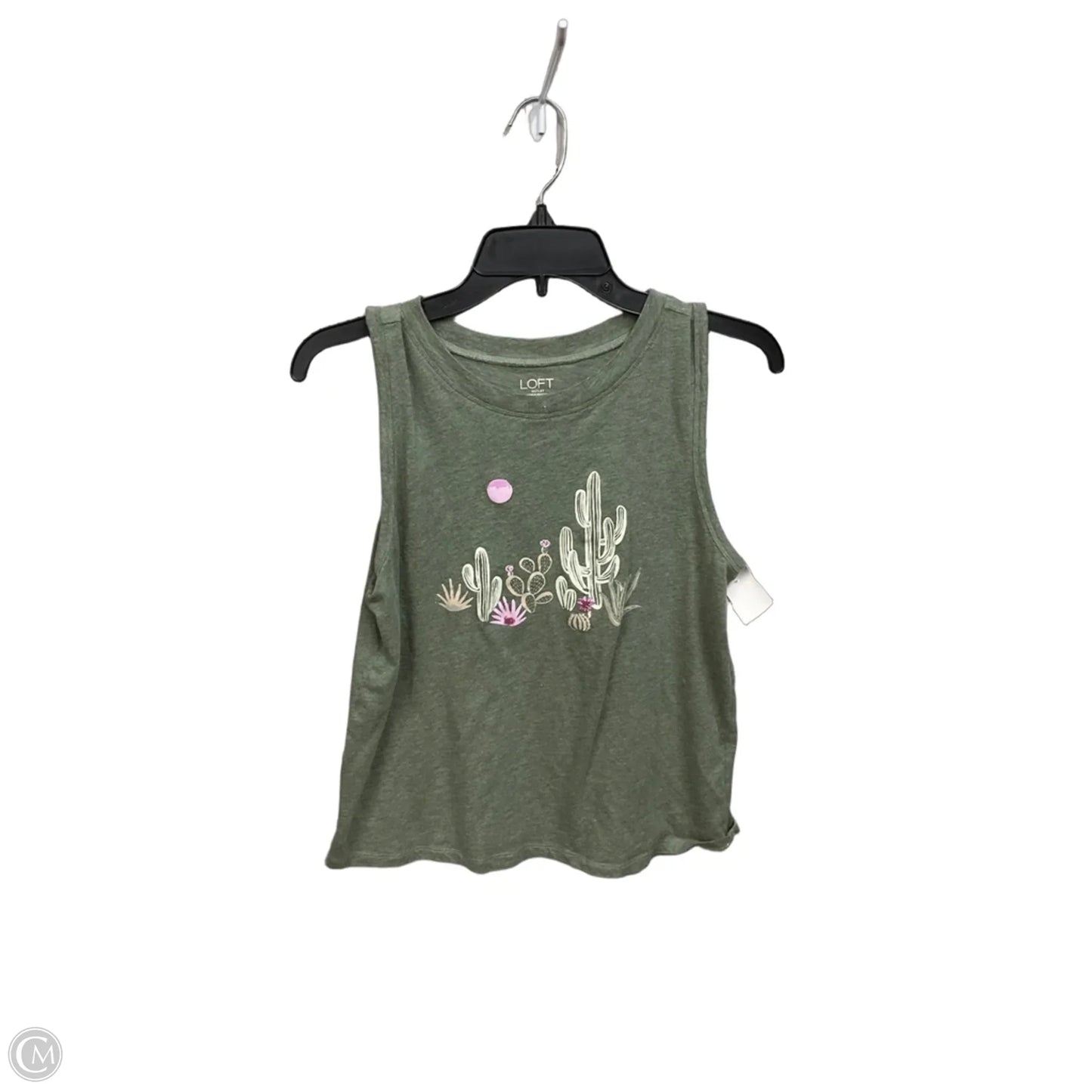 Top Sleeveless By Loft In Green, Size: M