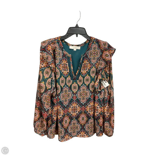 Top Long Sleeve By Loft In Multi-colored, Size: L