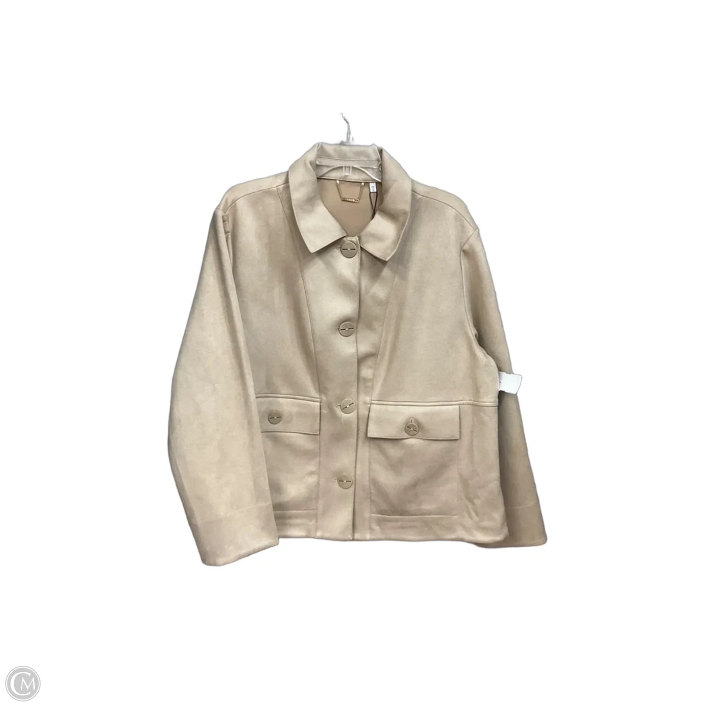 Jacket Shirt By Chicos In Beige, Size: Xl