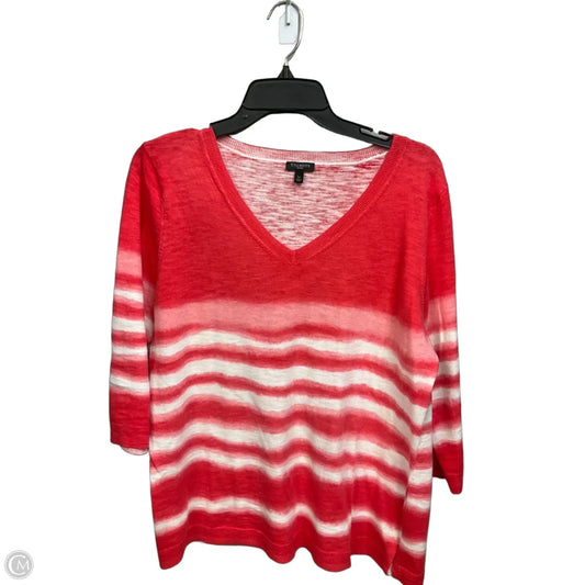 Top 3/4 Sleeve By Talbots In Pink & White, Size: Lp