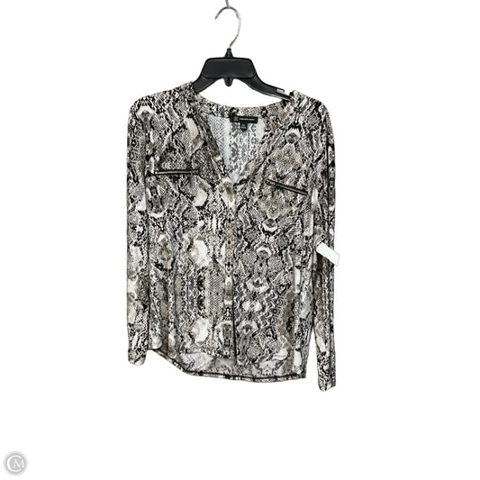 Blouse Long Sleeve By Inc In Snakeskin Print, Size: Xlp