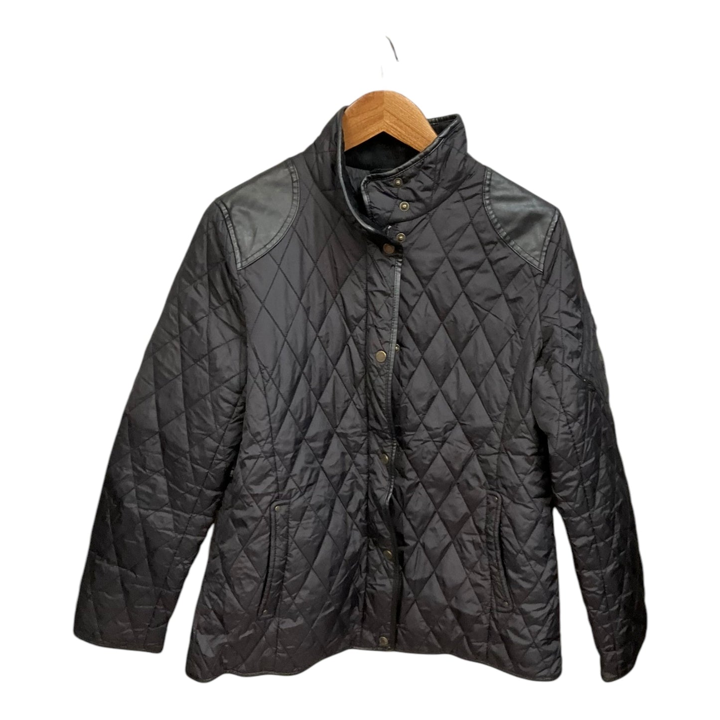 Coat Puffer & Quilted By Lauren By Ralph Lauren In Black, Size: M