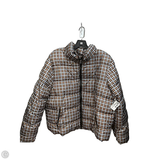 Coat Puffer & Quilted By Time And Tru In Plaid Pattern, Size: 1x