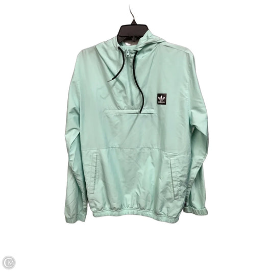 Athletic Top Long Sleeve Hoodie By Adidas In Green, Size: Xs