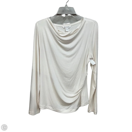 Athletic Top Long Sleeve Crewneck By Athleta In Cream, Size: L
