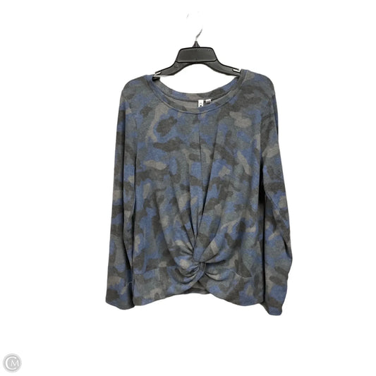 Top Long Sleeve By Cable And Gauge In Camouflage Print, Size: Xl