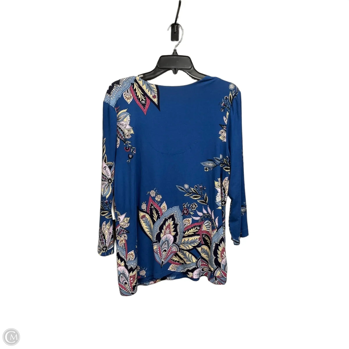 Top 3/4 Sleeve By Chicos In Blue, Size: L