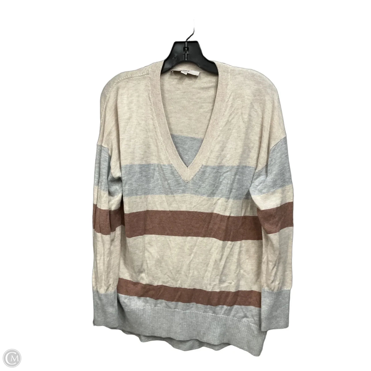 Top Long Sleeve By Loft In Striped Pattern, Size: S