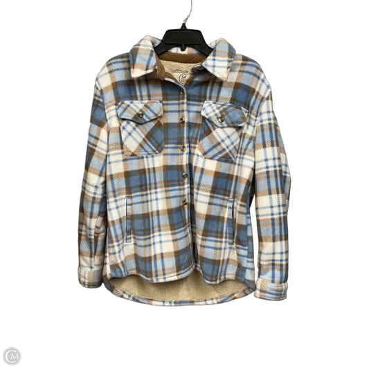 Jacket Shirt By Sage In Plaid Pattern, Size: M