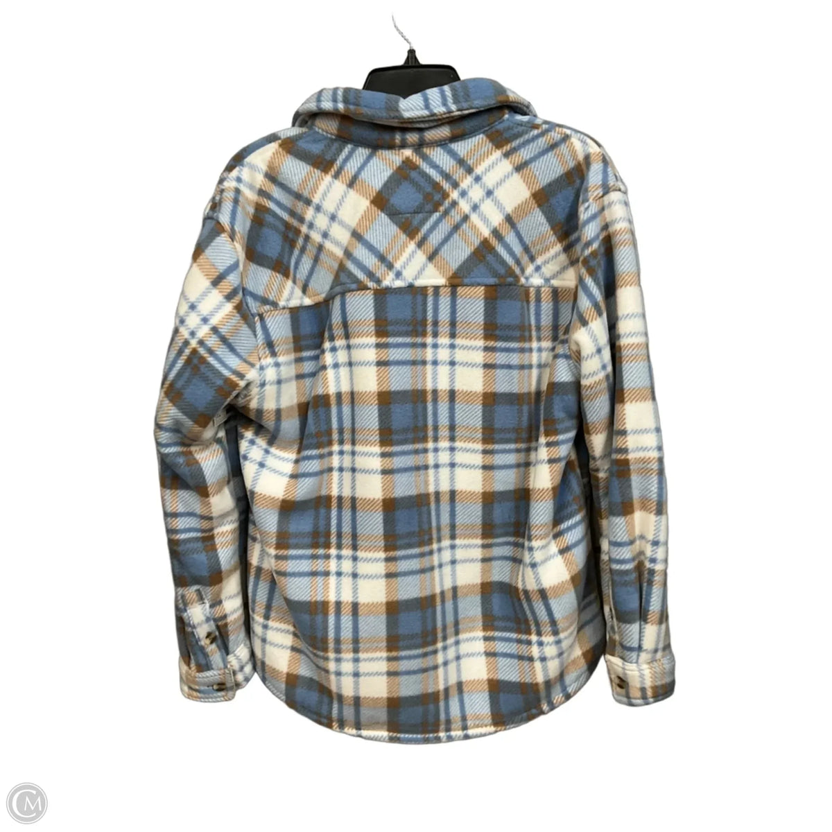 Jacket Shirt By Sage In Plaid Pattern, Size: M