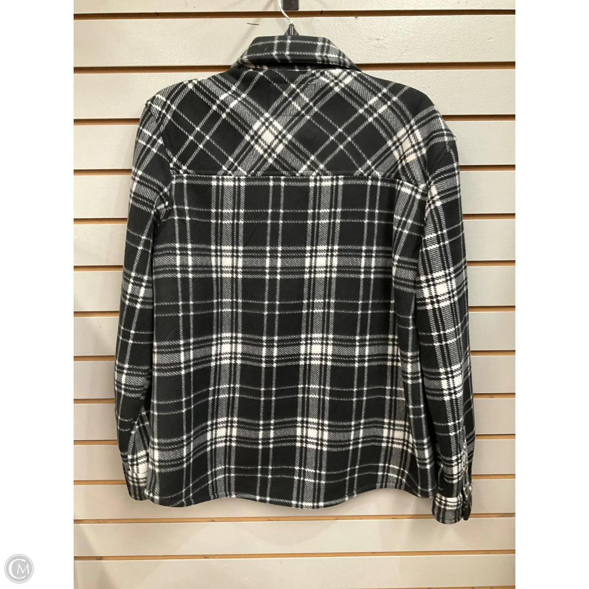 Jacket Shirt By Sage In Plaid Pattern, Size: M