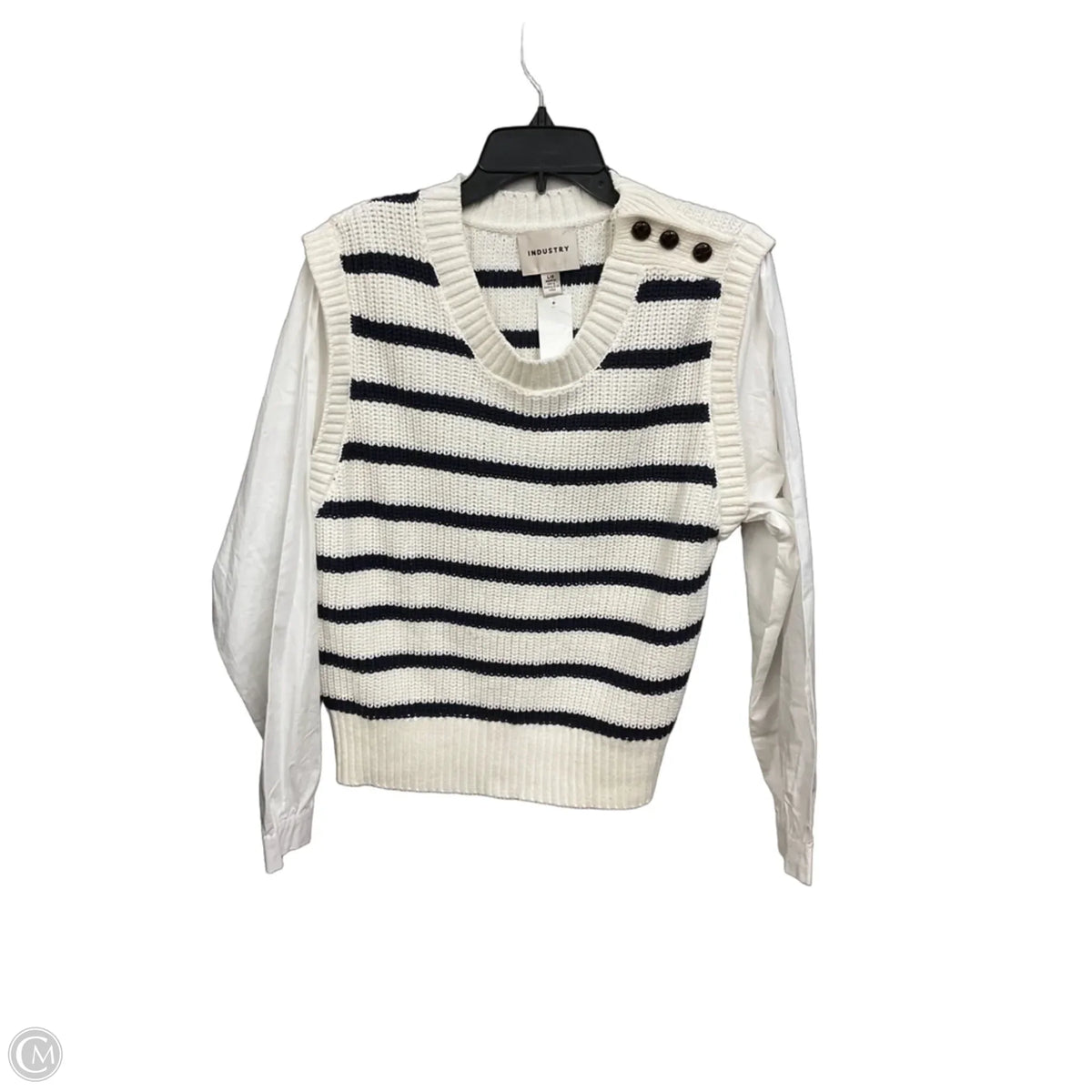 Top Long Sleeve By Industry In Striped Pattern, Size: L