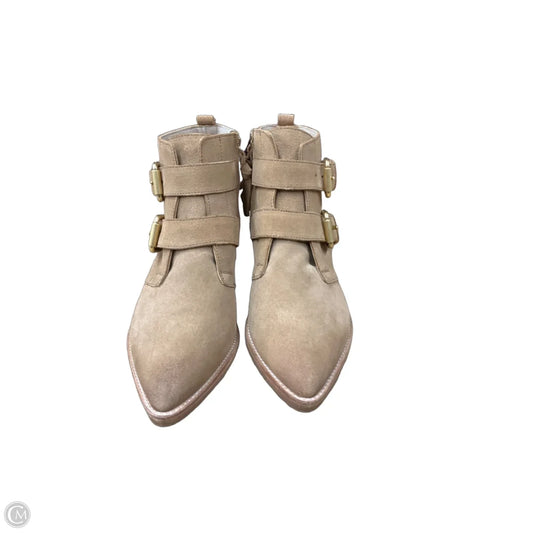 Boots Ankle Heels By Boden In Tan, Size: 8.5