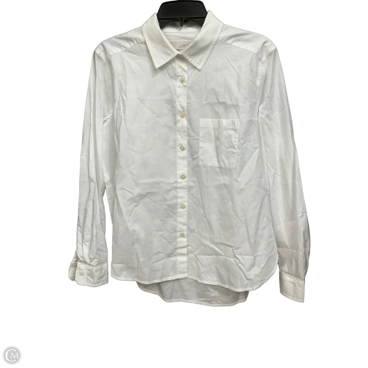 Blouse Long Sleeve By Loft In White, Size: S