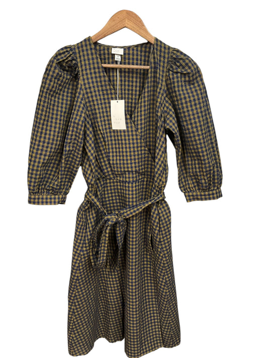 Dress Casual Midi By A New Day In Plaid Pattern, Size: Xs