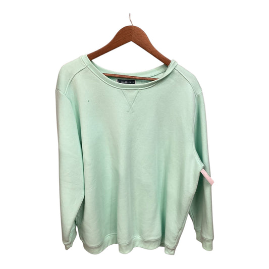 Sweatshirt Collar By Karen Scott In Green, Size: 2x