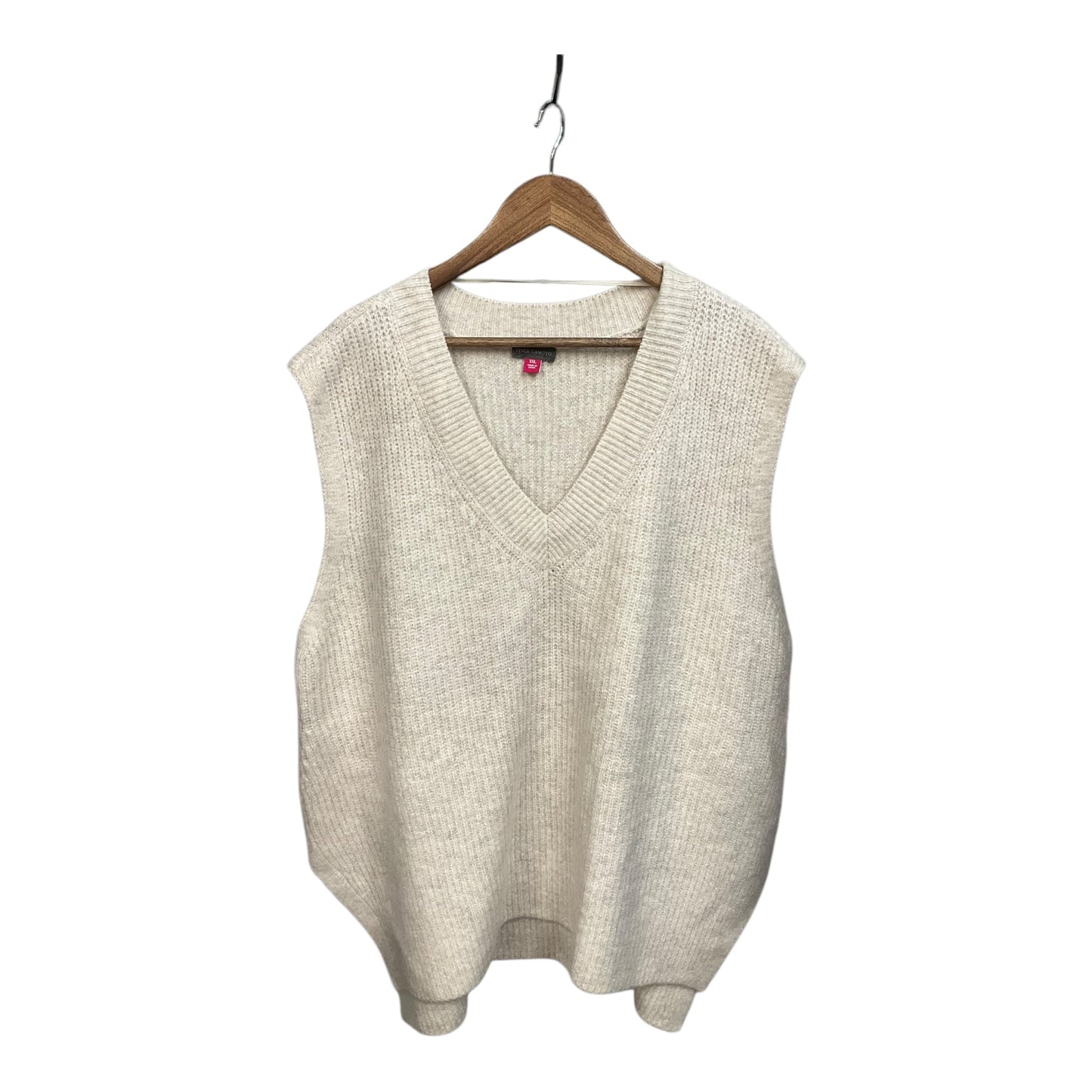 Vest Sweater By Vince Camuto In Beige, Size: Xxl