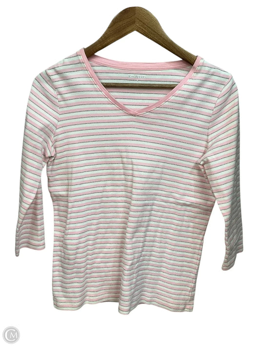 Top Long Sleeve By Kim Rogers In Striped Pattern, Size: S