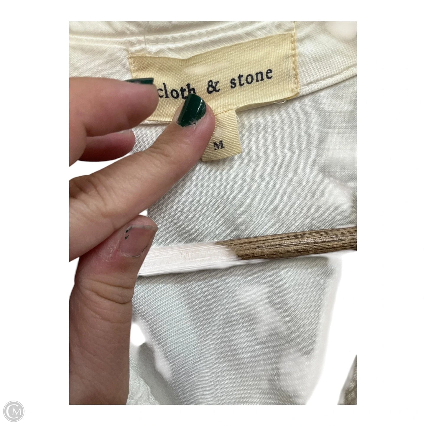 Blouse Long Sleeve By Cloth & Stone In White, Size: M