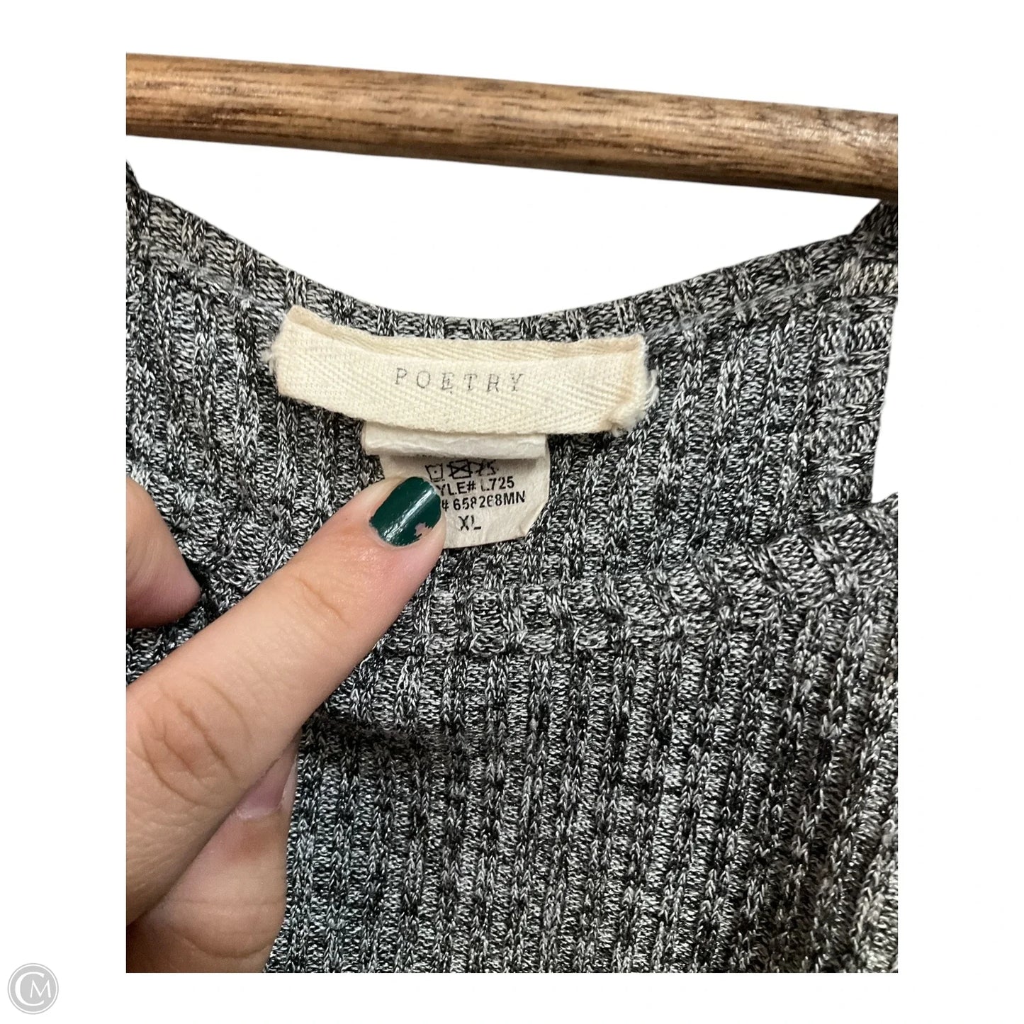 Top Sleeveless By Poetry In Grey, Size: Xl