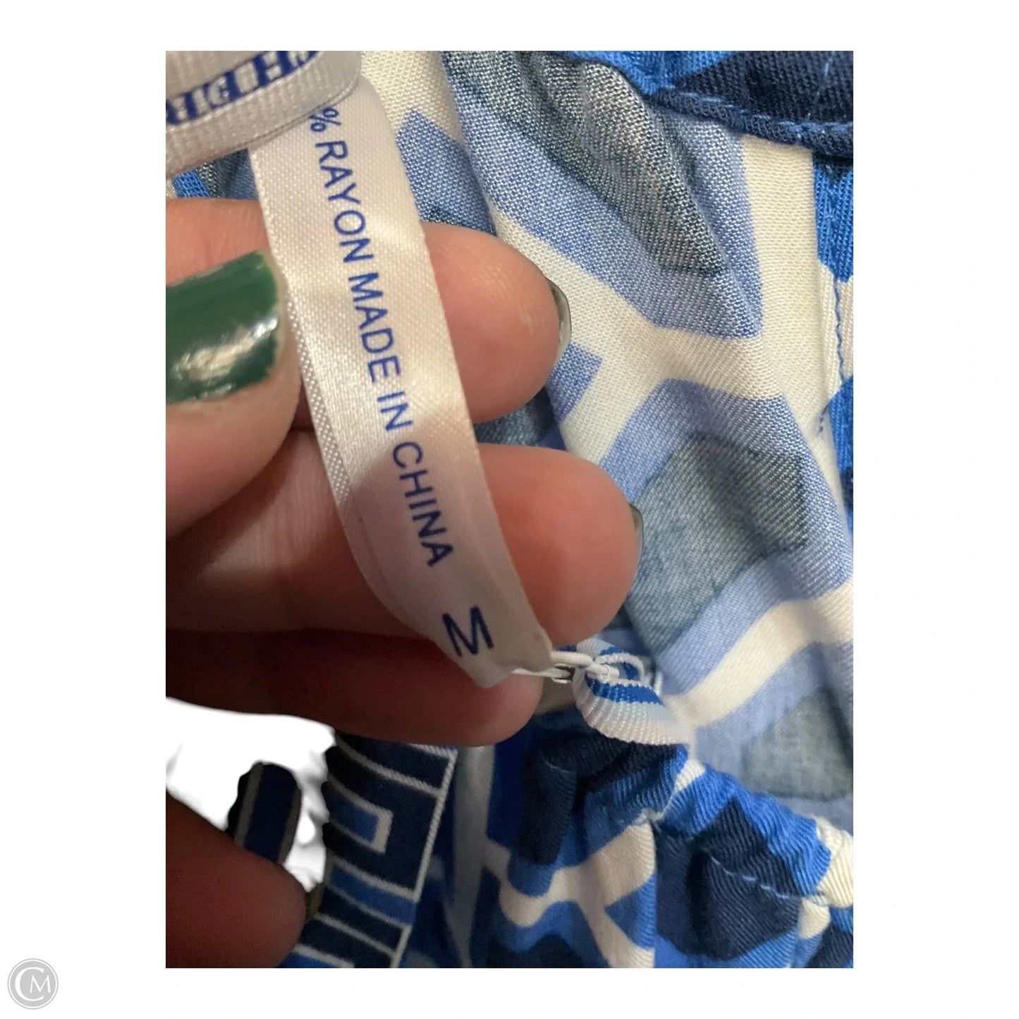 Top Sleeveless By Southern Tide In Geometric Pattern, Size: M