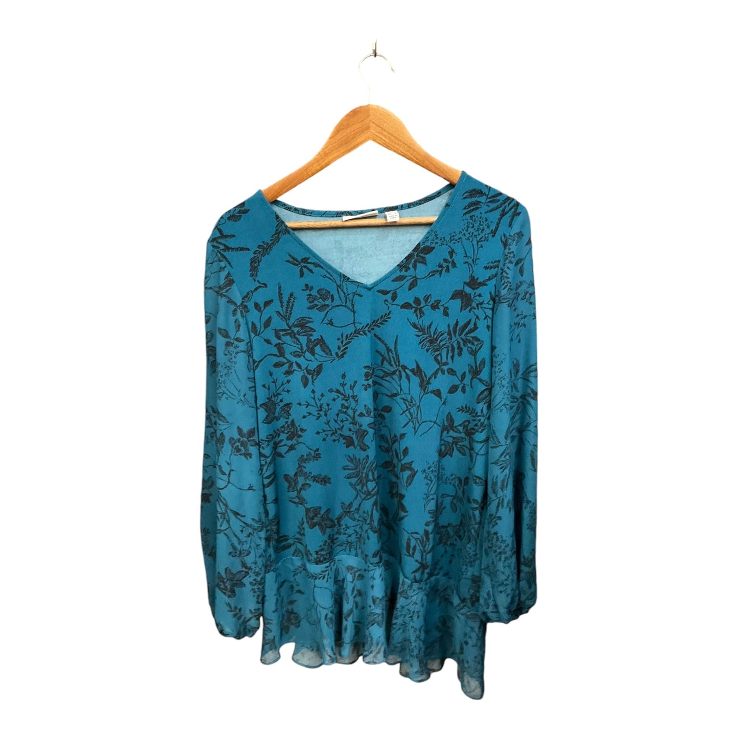 Top Long Sleeve By Susan Graver In Blue, Size: M