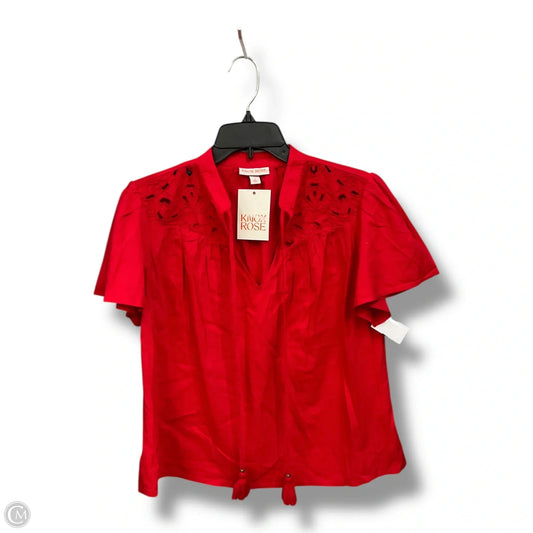 Top Short Sleeve By Knox Rose In Red, Size: S