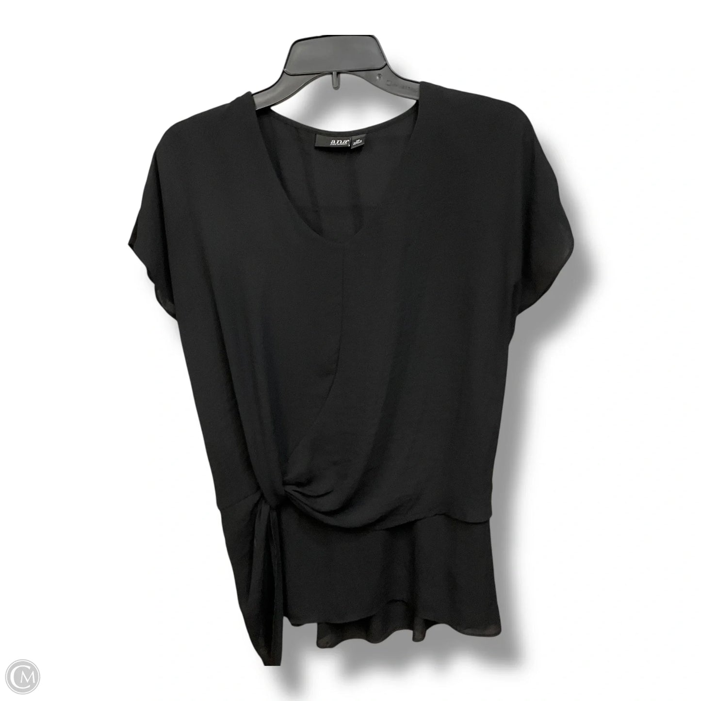 Top Short Sleeve By Ana In Black, Size: Xxl