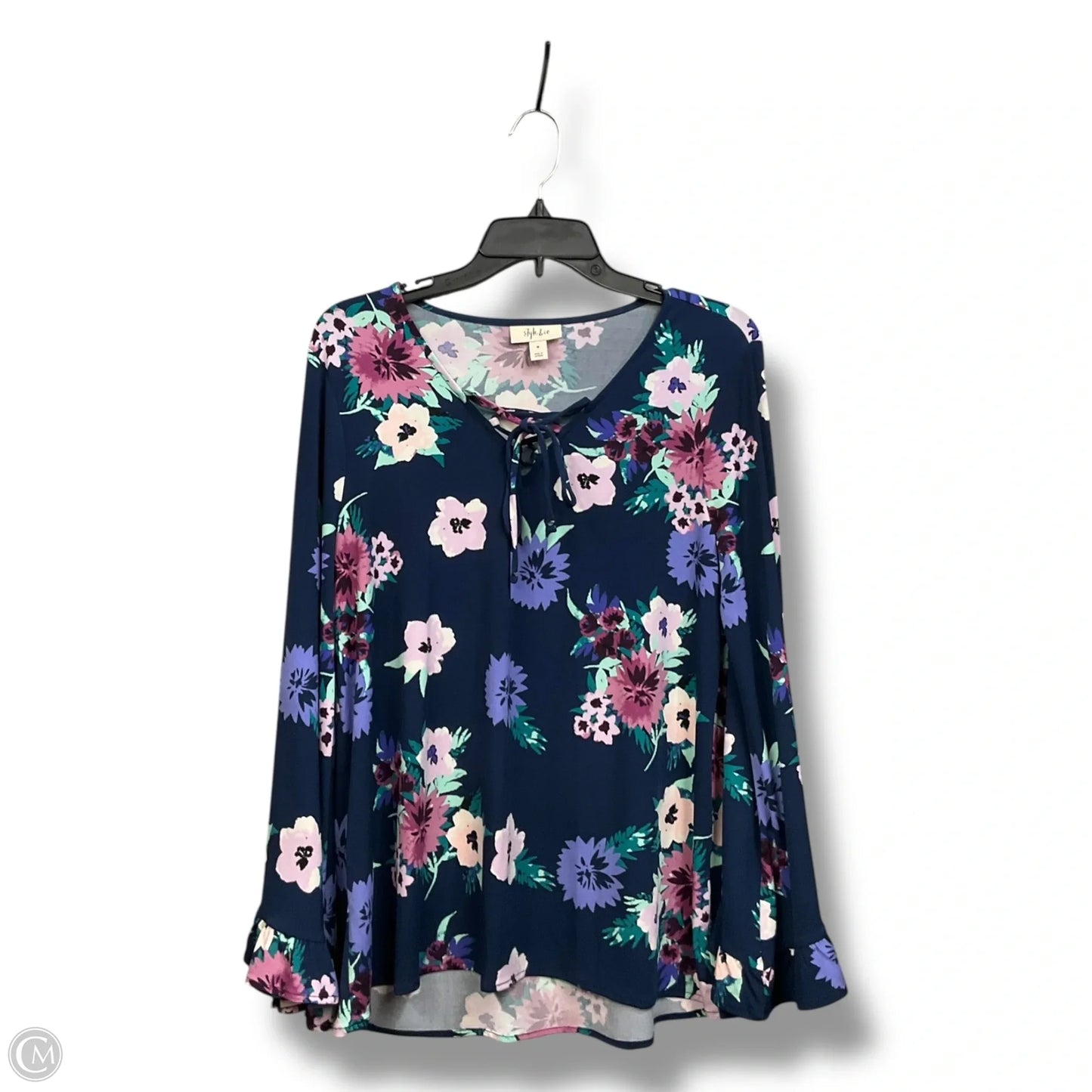 Top Long Sleeve By Style And Company In Floral Print, Size: M