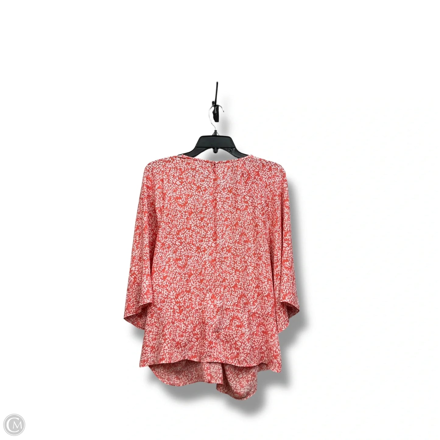 Blouse Short Sleeve By Vince Camuto In Pink & White, Size: Xl