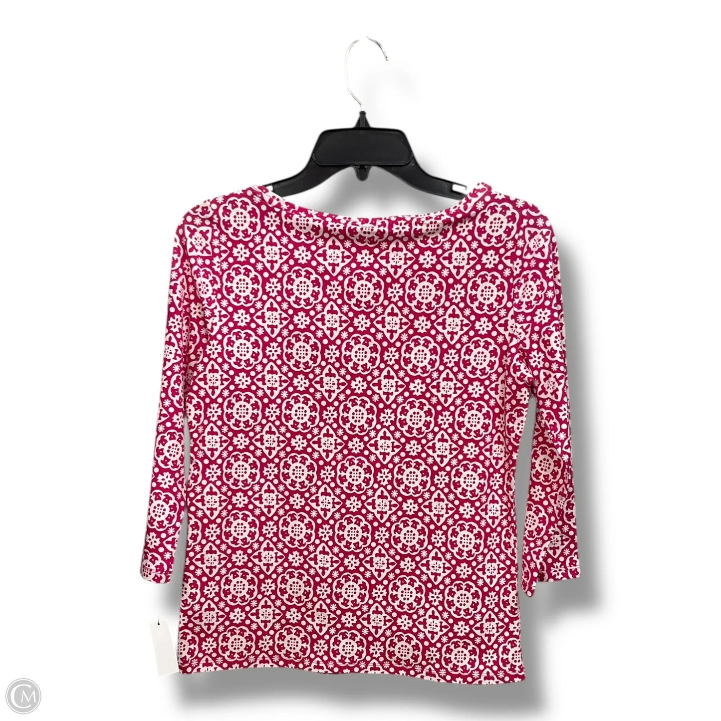 Top Long Sleeve By Talbots In Pink & White, Size: Sp