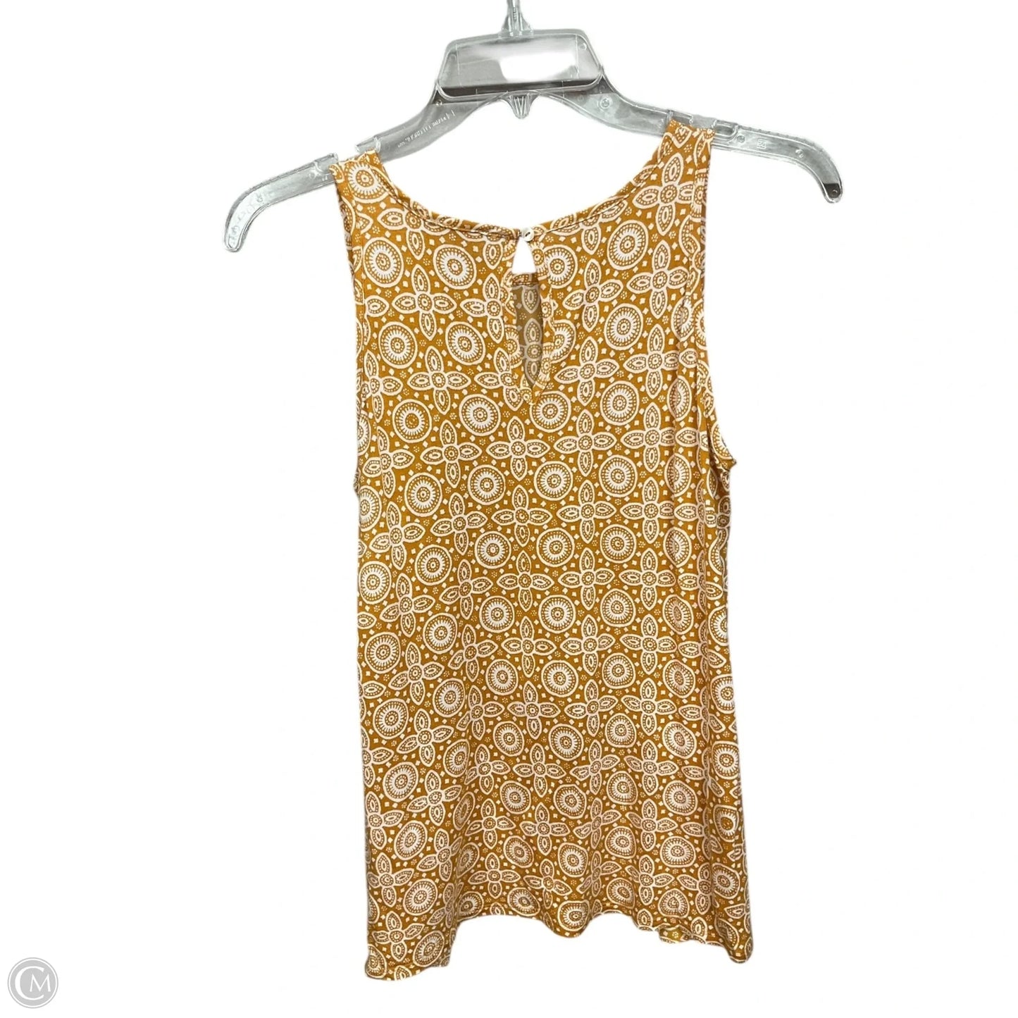 Top Sleeveless By Loft In White & Yellow, Size: Sp