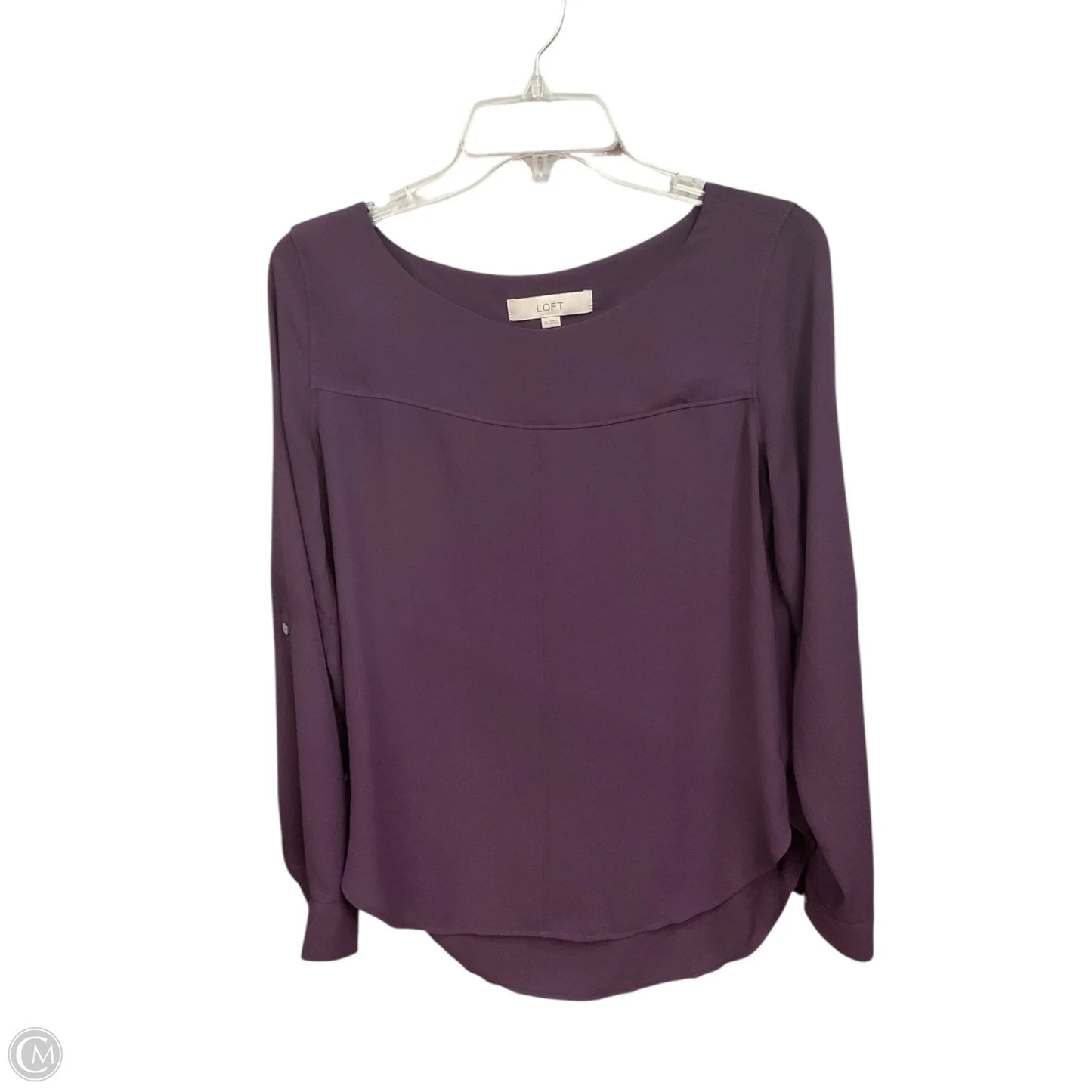 Blouse Long Sleeve By Loft In Purple, Size: Xs