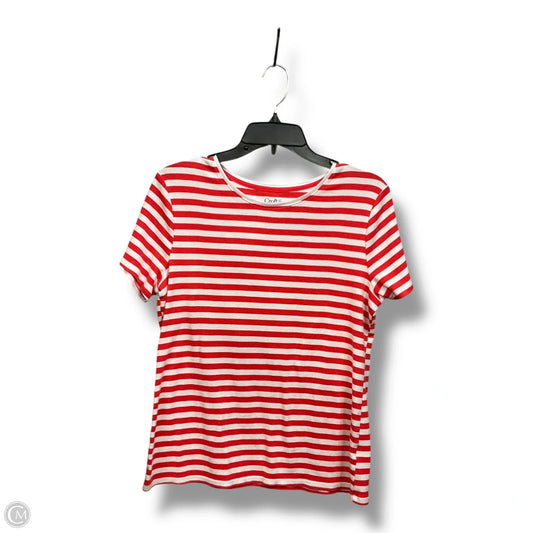Top Short Sleeve By Croft And Barrow In Striped Pattern, Size: M