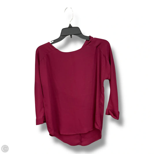 Top Long Sleeve By Apt 9 In Maroon, Size: Xs
