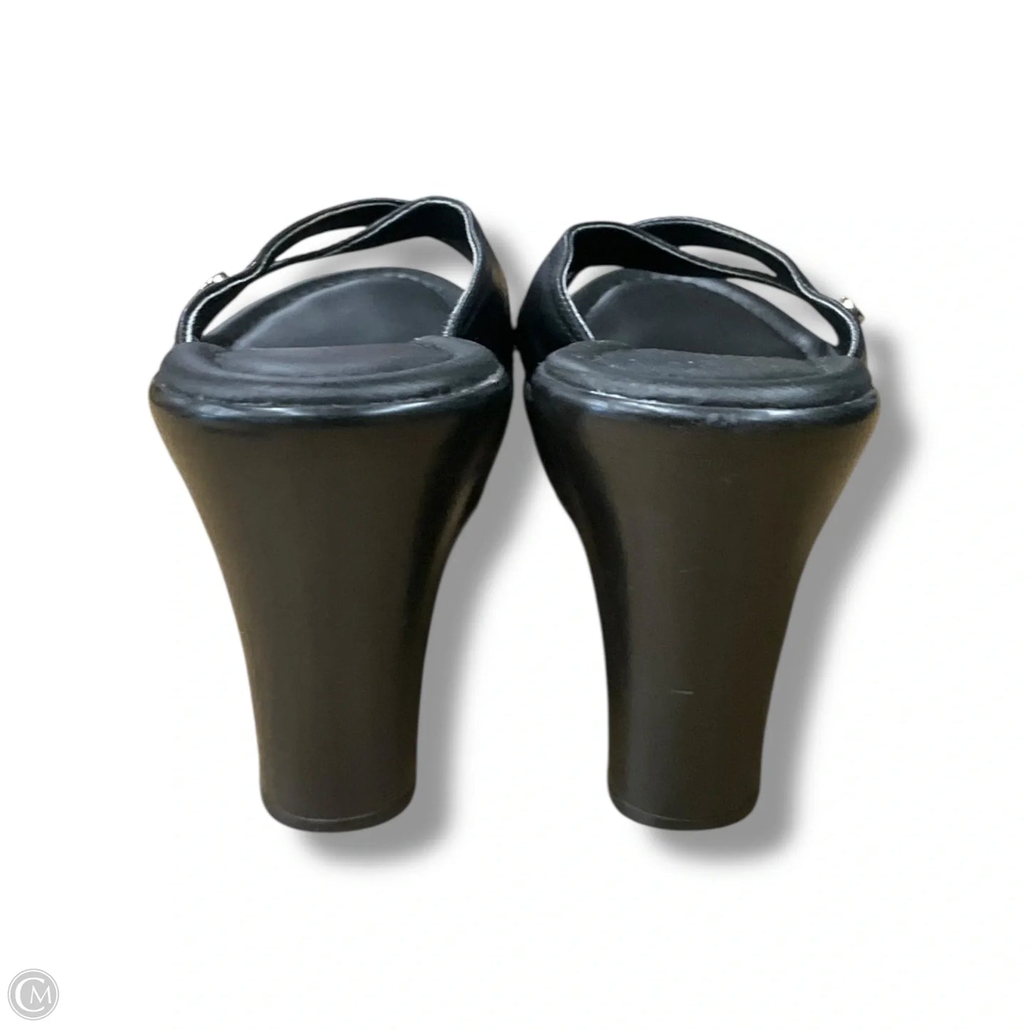 Sandals Heels Wedge By Tommy Hilfiger In Black, Size: 9.5