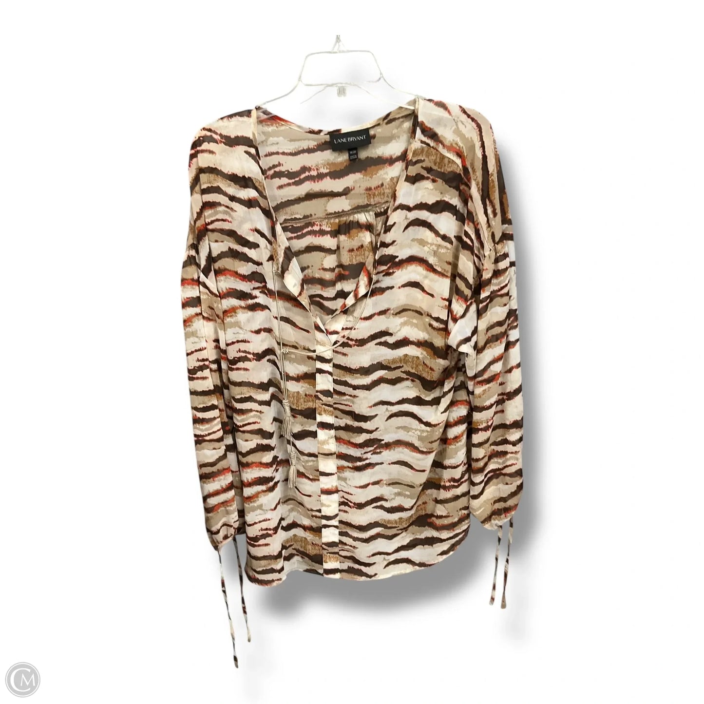Blouse Long Sleeve By Lane Bryant In Animal Print, Size: 2x