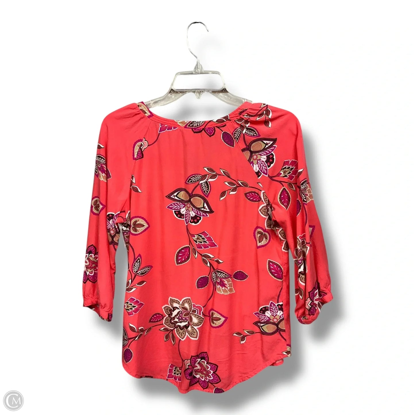 Top 3/4 Sleeve By St Johns Bay In Coral, Size: S