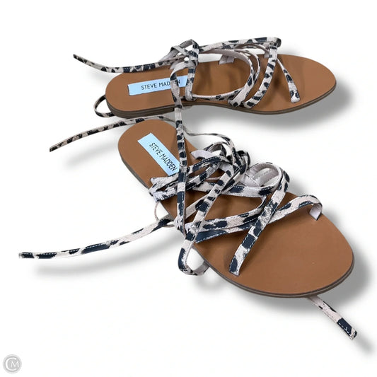 Sandals Flats By Steve Madden In Animal Print, Size: 7.5