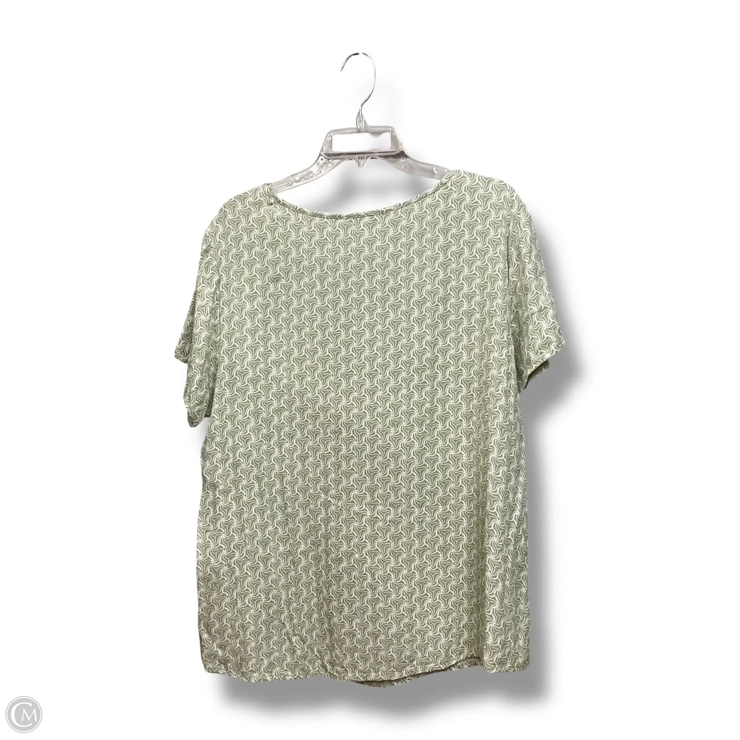 Top Short Sleeve By Christopher And Banks In Green & White, Size: Xl