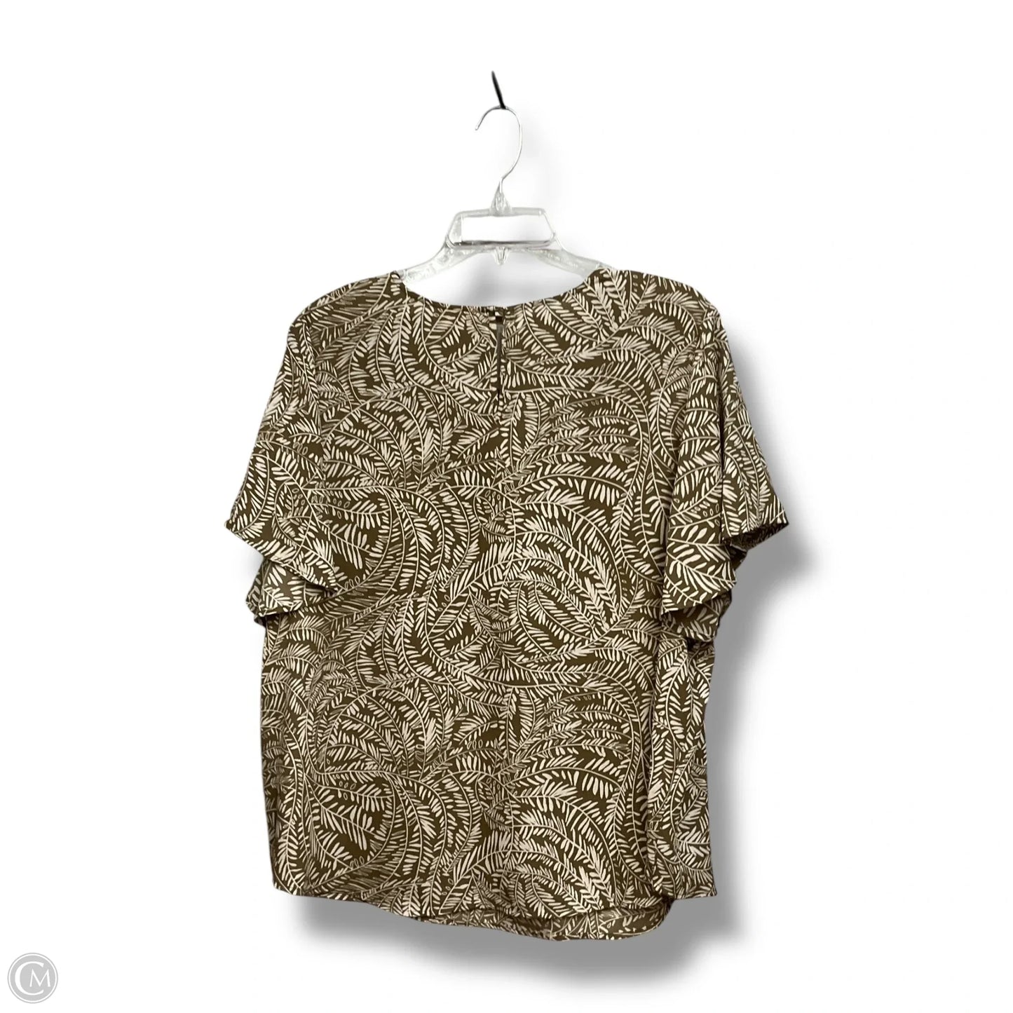 Top Short Sleeve By Liz Claiborne In Tropical Print, Size: L