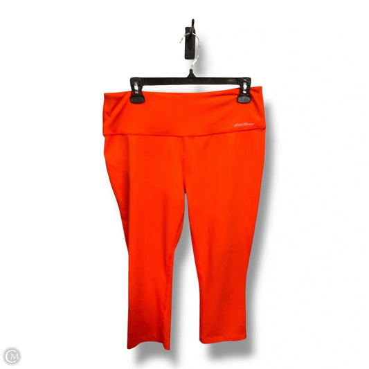 Athletic Capris By Eddie Bauer In Orange, Size: L