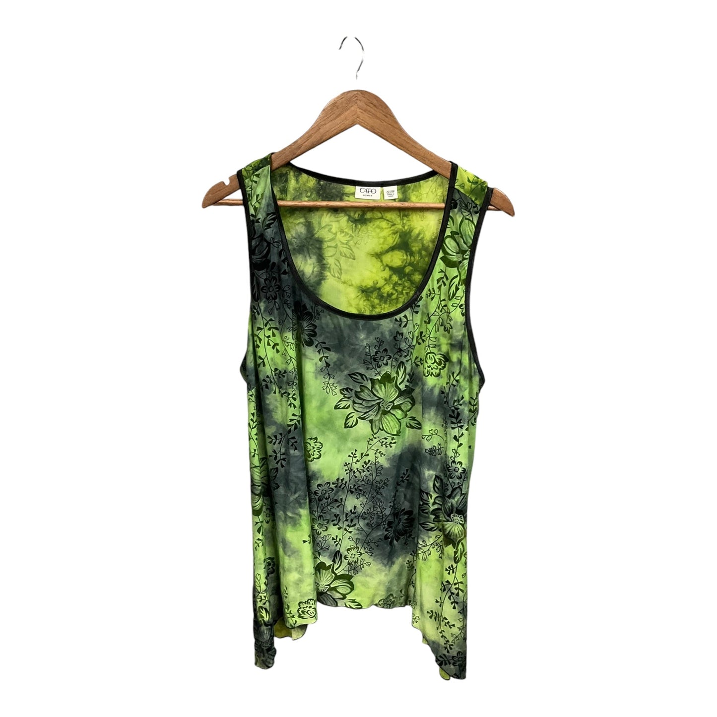 Top Sleeveless By Cato In Green, Size: 3x