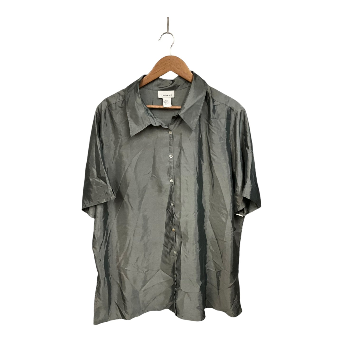 Top Short Sleeve By Avenue In Grey, Size: 2x