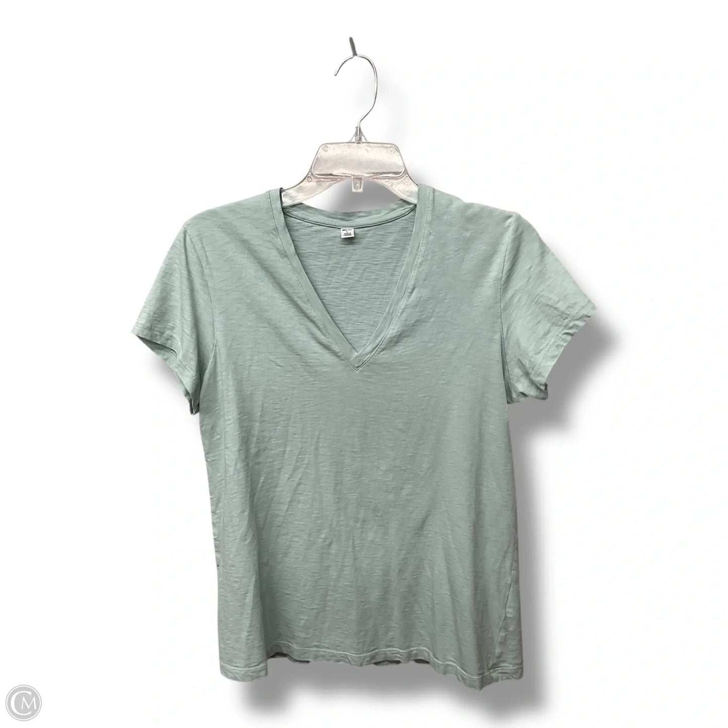 Top Short Sleeve By Uniqlo In Aqua, Size: L