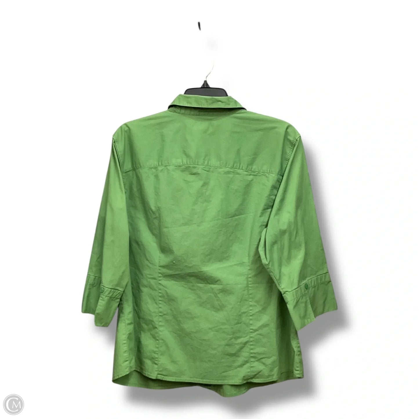 Blouse 3/4 Sleeve By Mountain Lake In Green, Size: 1x
