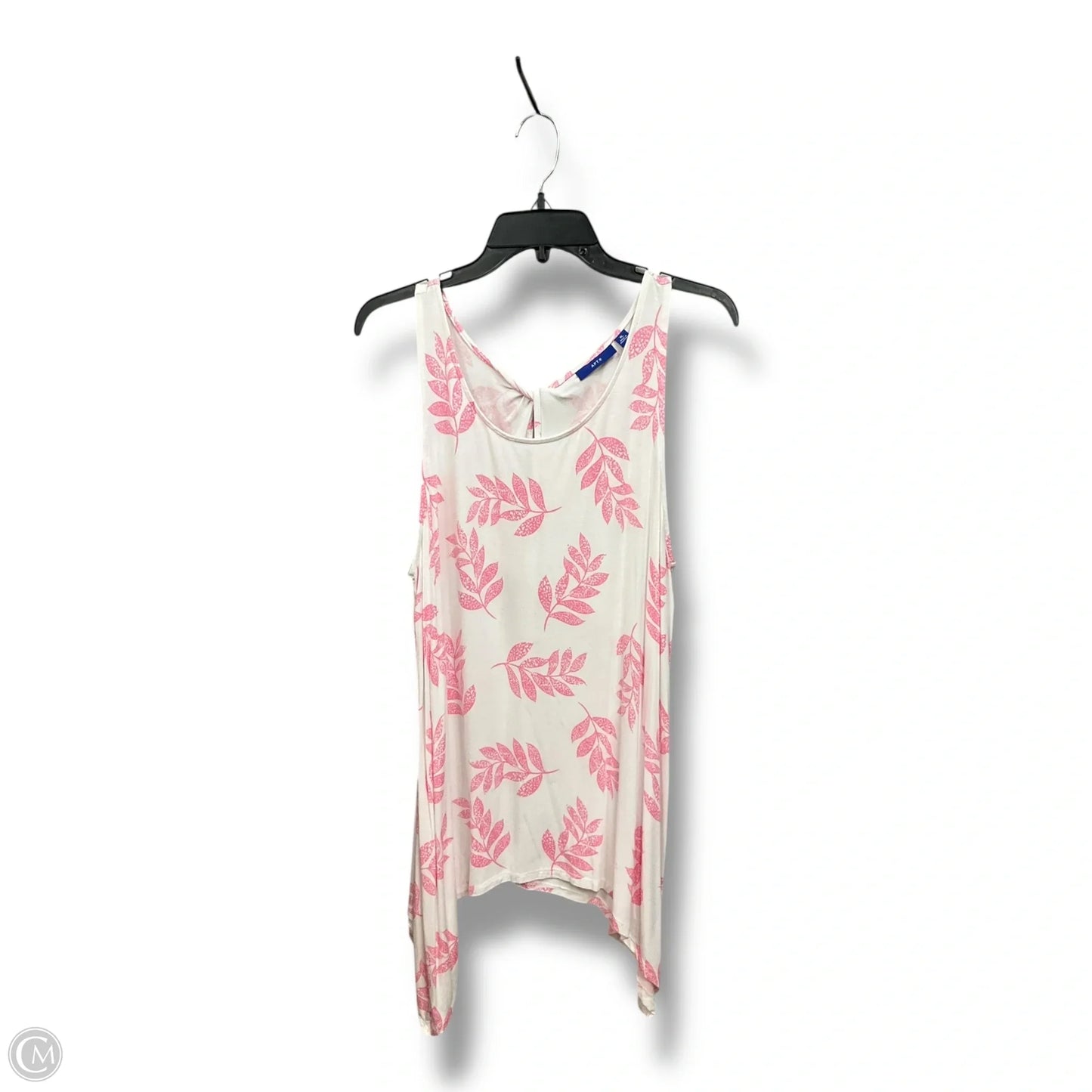 Top Sleeveless By Apt 9 In Pink & White, Size: Xl