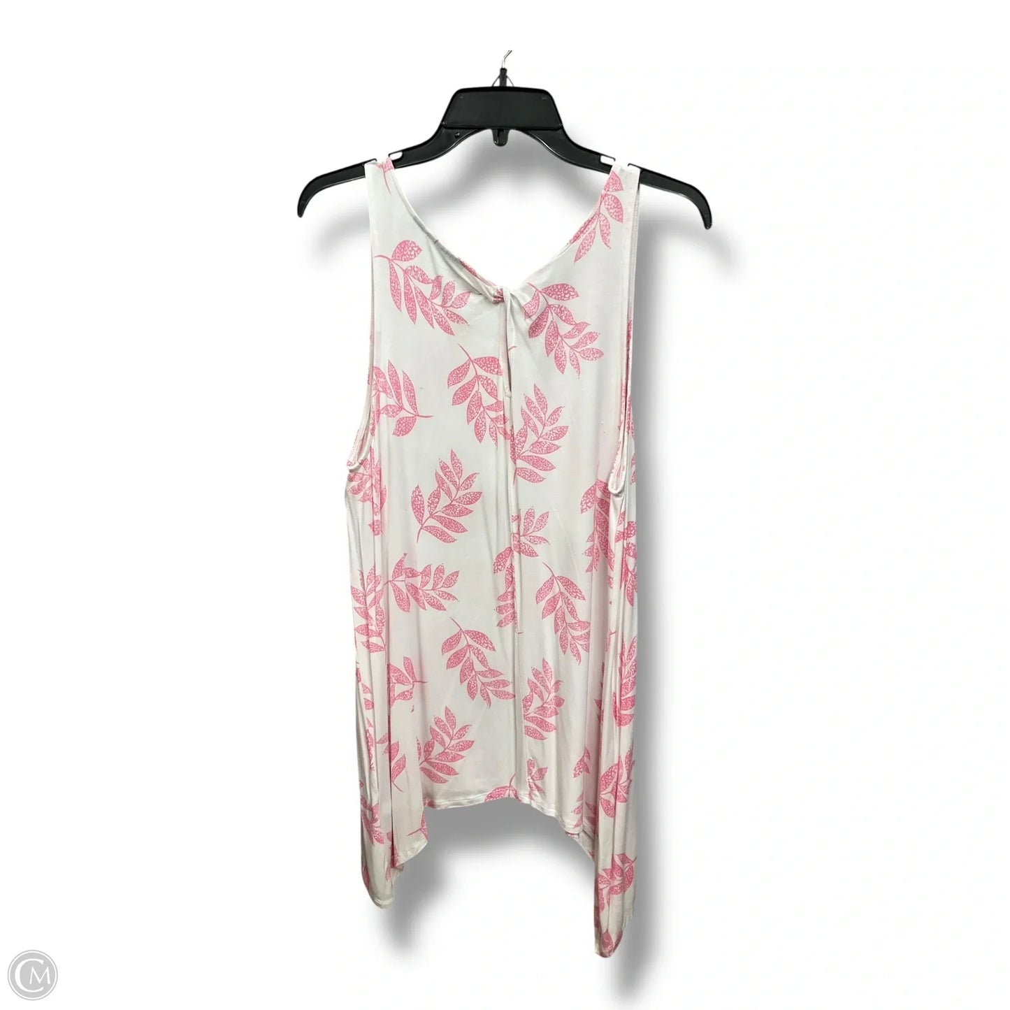 Top Sleeveless By Apt 9 In Pink & White, Size: Xl