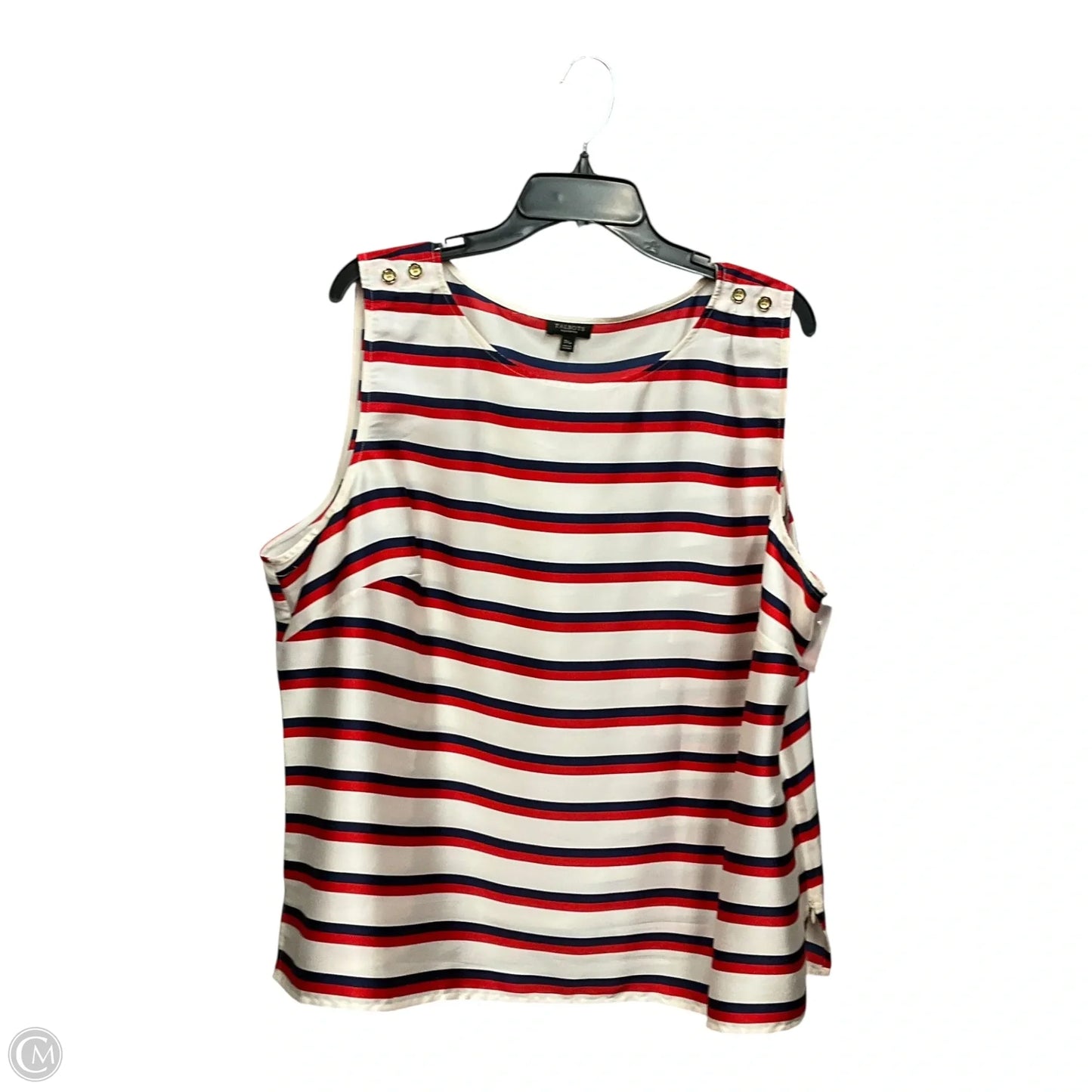 Top Sleeveless By Talbots In Blue & Red & White, Size: 3x
